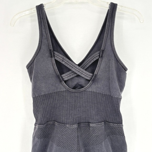 JoyLab Washed Black V Neck Tank Bodysuit Active Stretch Workout Yoga Gym - Picture 4 of 5